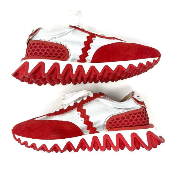 Christian Louboutin Loubishark Spike Platform Low Top Sneakers Red 42.5 12.5 - Picture 4 of 13